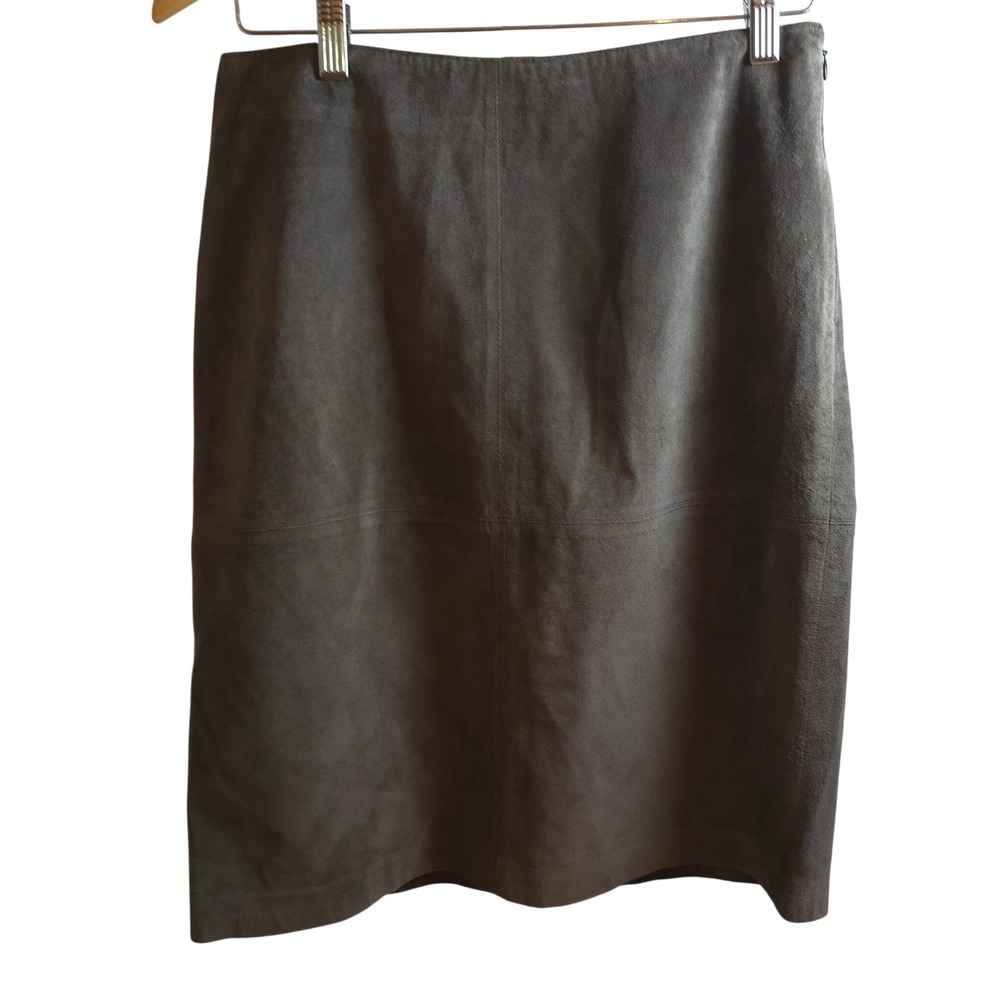 Mossimo Leather Suede Pencil Skirt‎ Gray Size 4 Genuine Leather Sheath Skirt